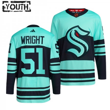 Lapsille NHL Seattle Kraken Pelipaita Shane Wright 51 Adidas 2022-23 Reverse Retro 2.0 Jäänsininen Authentic